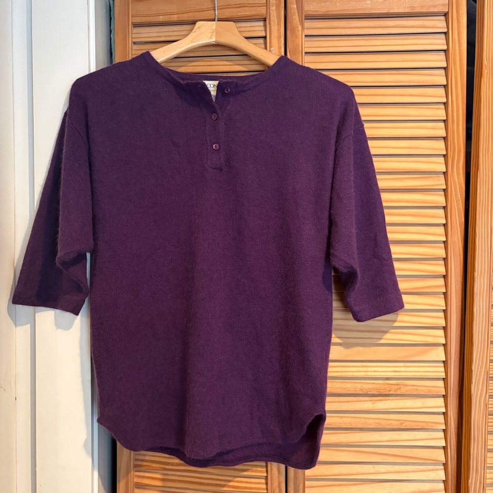 Vintage Condor Sweater Size Small Purple Lambswool Angora Rabbit Hair casual